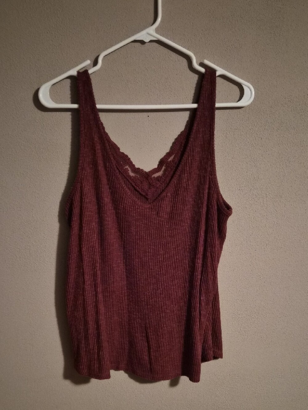 Maurices Ribbed V-Neck Tank Top in Rust - Picture 3 of 4